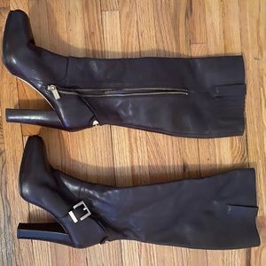 Michael Kors Brown Genuine Leather Knee High Boots